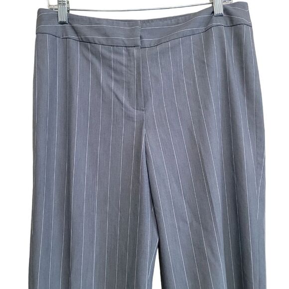 Nine West Gray and White Pinstripes StraightLeg Dress Pants Trousers Sz 8 - Picture 2 of 6